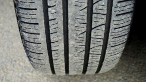 Close-up of a rubber tire