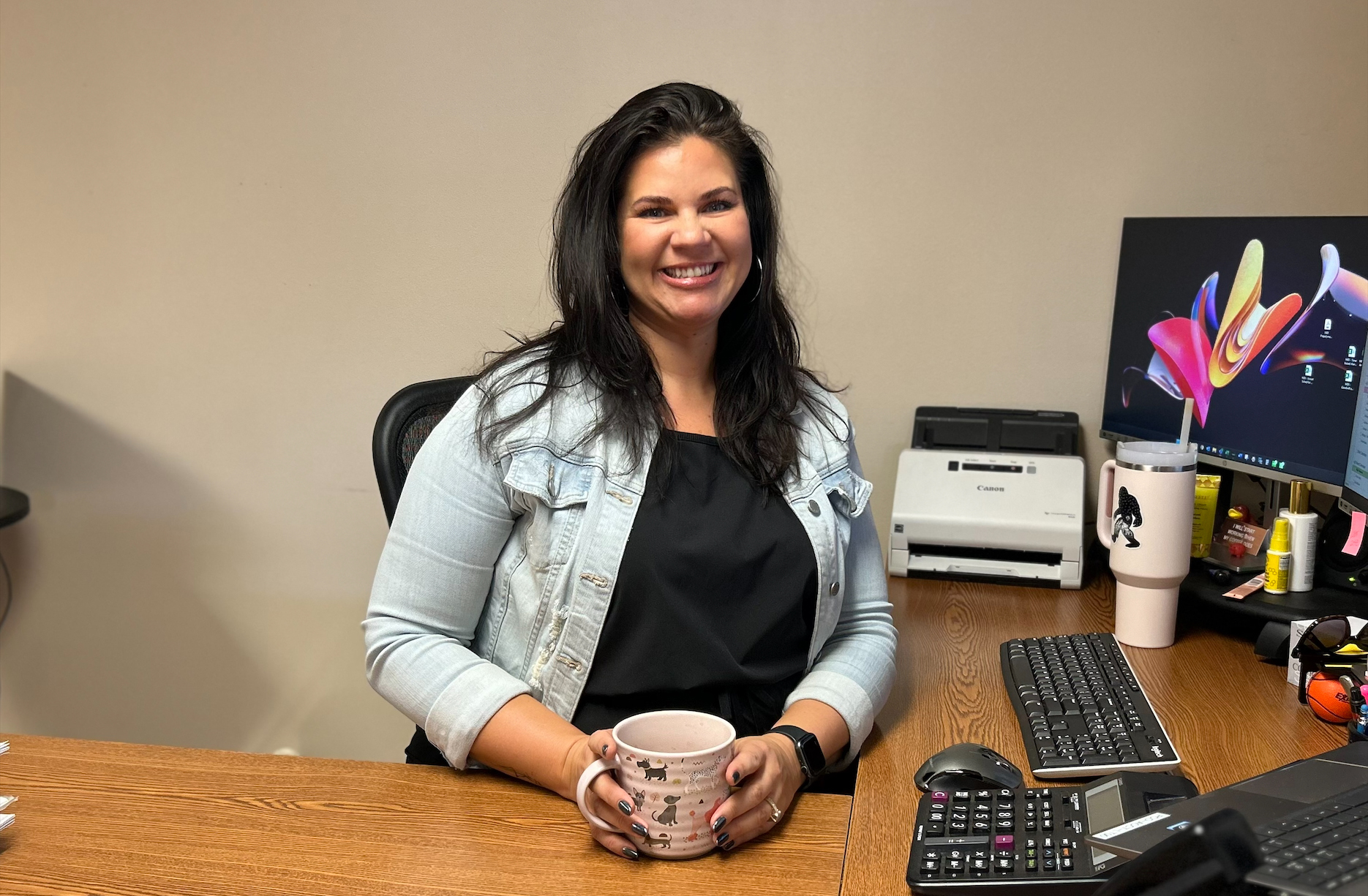 Courtney Seidl at her desk